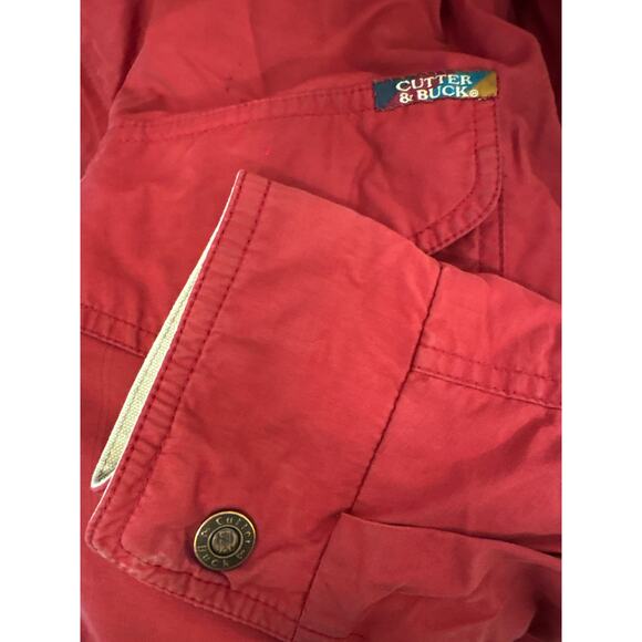 Vtg 80s/90s Cutter & Buck Red bomber jacket, retro outdoors, pockets snaps - Picture 6 of 8
